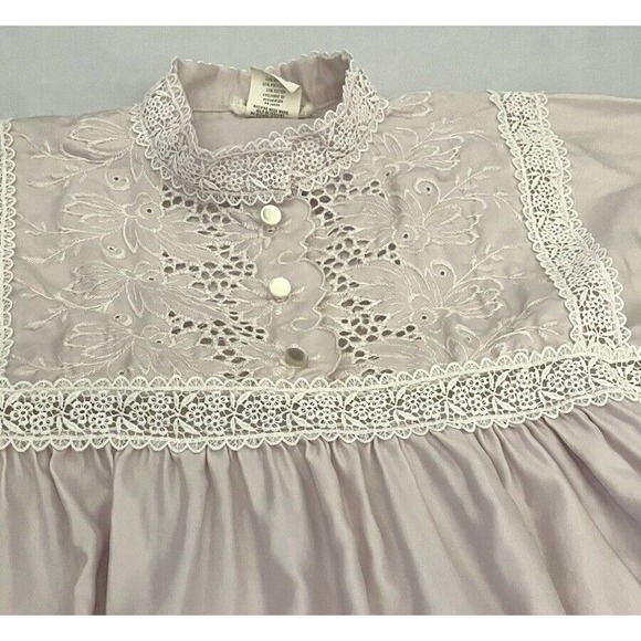 Julie Slumbertogs Womens Size S/P Vintage Satin Lace long Pink Nightgown - Picture 7 of 16